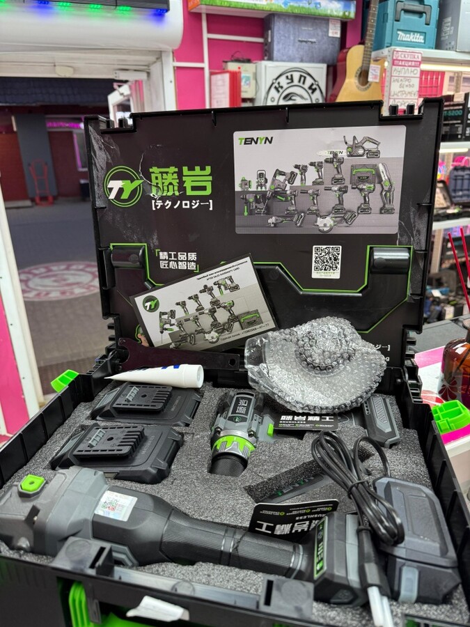 Набор инструментов 2в1 Tenyn EX21-125 УШМ Аккумуляторная + Шуруповерт