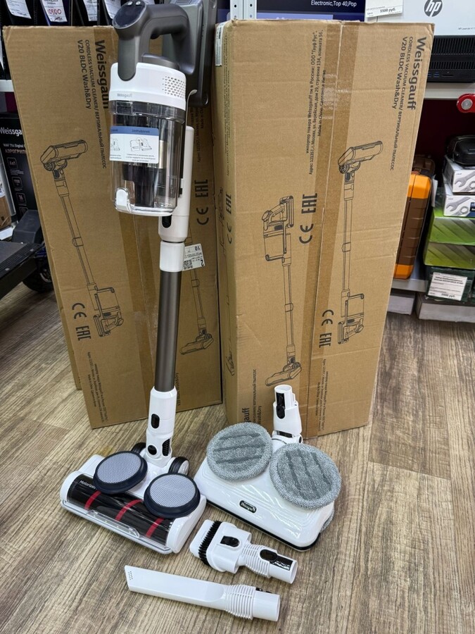 Пылесос Вертикальный Weissgauff V20 BLDC WASH & DRY